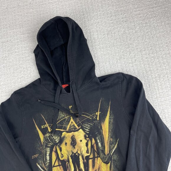 VTG Y2K Goth Slipknot Metal Band Women’s Hoodie Distressed Sweatshirt Size M - Picture 2 of 16